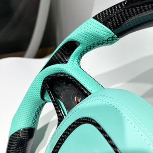 Vente directe d'usine, volant sport en cuir bleu Tiffany, fibre de carbone, LED, pour Dodge <span class=keywords><strong>Challenger</strong></span> Charger <span class=keywords><strong>RT</strong></span> Durango SRT JEEP - Product Image 5