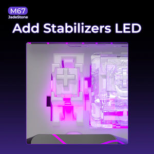 Teclado Mecánico XVX M67 <span class=keywords><strong>JadeStone</strong></span> Stellar White con Teclas IMD-Tech, 65% 67 Teclas, Hot-Swap, Gasket Mount, RGB |   Tri-Modo - Product Image 4