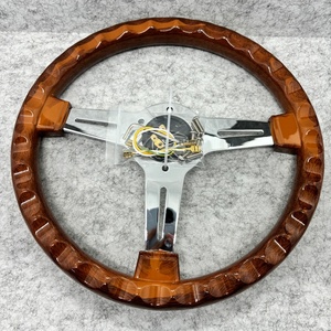 Hot Sell Classic 350mm ABS 4 Deep Dish Electroplated <b>Bracket</b> Retro Peach Wood Steering Wheel - Product Image 2