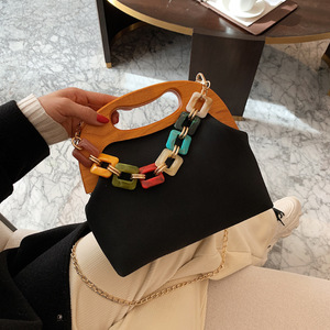 New Arrivals Tote Women <b>Handbags</b> <b>Chain</b> Shoulder Hand Bags Wooden Handle Purses for Lady - Product Image 6