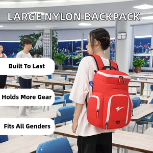 กระเป๋าเป้สะพายหลังเบสบอลกันน้ำ โพลีเอสเตอร์ ไนลอน แบบขายส่ง สกรีนลายได้ ทนทาน ความจุเยอะ สไตล์วิทยาลัย ซิป - Product Image 2