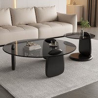 Table basse en verre pour salon, combinaison créative moderne et luxueuse avec table d'appoint de forme spéciale