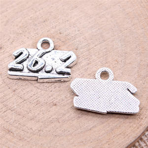Gangan 19x13mm 1.8g Antique Silver Material Wholesale Sports Music 26.2 Marathon Pendant - Product Image 2