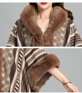 Châles et étoles pour femmes, <span class=keywords><strong>cape</strong></span> en fourrure luxueuse pour femmes, châle chaud pour l'hiver, cadeau de Noël, étole à capuche pour l'automne et l'hiver - Product Image 6