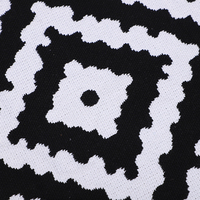 Tapis de chambre Tapis de sol à carreaux noir et blanc Tassel Woven