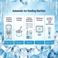 Distributeur automatique de glace en libre-service pour l'extérieur, paiement par pièces, carte de crédit, code QR, SDK, système d'ensachage automatique pour les ventes en supermarché