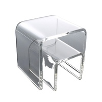 Table à manger d'extérieur et présentoir en acrylique transparent à 4 pieds, mobilier écologique