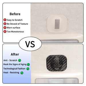 Pour <span class=keywords><strong>Fiat</strong></span> 500 2021-2023 véritable fibre de carbone automobile intérieur accessoires Microphone Volume indicateur boîte - Product Image 2