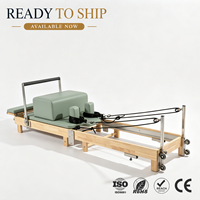 ZENJOY Dropshipping Reformer de Pilates Classique Pliable en Chêne, Équipement de Yoga et Pilates Gain de Place pour la Maison, la Salle de Sport et le Studio
