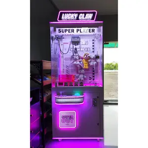 Avustralya peluş oyuncak pençeli vinç makine çocuk hediyeler sikke işletilen oyun arcade toptan şeker otomat pençe oyun makinesi satılık