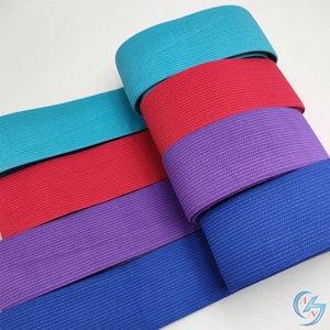 Vente en gros stock de bandes élastiques tricotées pour la couture haute ténacité polyester 2-5cm options blanches et noires bandes élastiques très vendues - Product Image 4