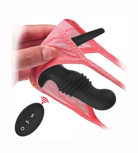 Vibromasseur Télescopique Rotatif Silicone Mâle Cock Ring Butt Plug Avec Pénis Prostate Masseur Anal Plug Jouets Pour Hommes