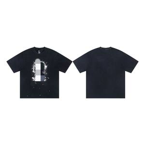 <span class=keywords><strong>T</strong></span>-shirt vintage délavé à l'acide pour hommes en gros - 100 % coton, sérigraphie vierge, style Saimt Michell Vibe American High Street, manches courtes - Product Image 4