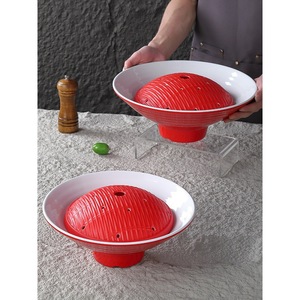 Plato de melamina Tripe Dry Ice Rojo 1515401 para uso en hoteles, comidas y fiestas - Product Image 2