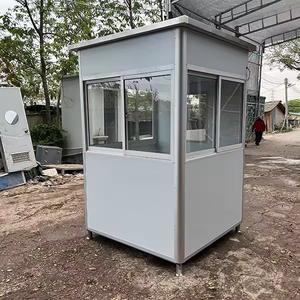 4.92ft X 6.56ft X 7.54ft White Blue Tiny House Prefab Portable Office Security Kiosk Sentry Booth Warehouse Office Building - Product Image 3