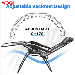 Silla reclinable plegable de gravedad Woqi para exteriores con almohada ajustable para uso en jardín y oficina, color grafito, marco de aluminio - Product Image 2