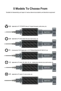 Kit de tournevis en fibre de carbone RELIFE RL-729, canon en acier King Y0.6 0.8 1.5 2.5 T1 3D S2 Seel Bit utilisé pour la réparation de téléphones mobiles - Product Image 2