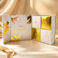 Boîte cadeau personnalisée 4 jours avec fermeture magnétique, entièrement dorée à chaud, emballage de luxe pour bijoux