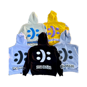 Fabricant de sweat à capuche en coton molletonné lourd pour hommes, ensemble de survêtements de jogging, ourlet brut, bord coupé, fermeture éclair imprimée bouffante, hiver - Product Image 1