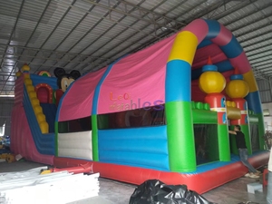 Gran Castillo Inflable con Tobogán de <span class=keywords><strong>Mickey</strong></span> <span class=keywords><strong>Mouse</strong></span>, Parque de Diversiones al Aire Libre para Niños, <span class=keywords><strong>Aventura</strong></span> con Obstáculos - Product Image 2