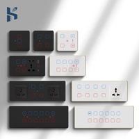 Panneau 12 modules pour contrôle par application Tuya Zigbee, interrupteur intelligent pour éclairage, rideaux et ventilateurs, norme indienne, 10A/16A max. Application mobile