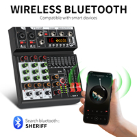 XTUGA EV4 Mini console de mixage audio Interface USB 4 canaux pour l'enregistrement à domicile sur ordinateur de karaoké Éclairage audio vidéo professionnel