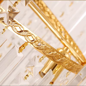 Style européen Grand lustre à LED en cristal K9 doré Hauteur réglable Escalier d'hôtel Suspension lumineuse Offre Spéciale bâtiment Télécommande - Product Image 5