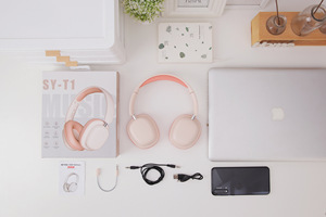 Casque de jeu sans fil SY-T1 avec microphone amovible et câble audio pour une faible latence et une longue autonomie de la batterie - Product Image 6