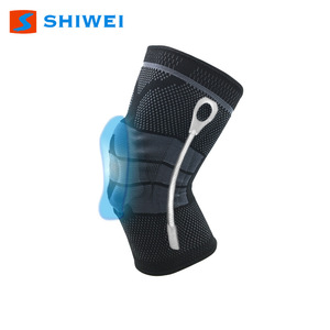Genouillère Shiwei en silicone noir, support pour le sport et la remise en forme, taille unisexe S M L XL - Product Image 4