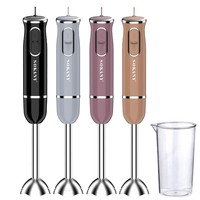SOKANY1726 Blender Tangan Stainless Steel dengan Kontrol Tombol Tekan Kapasitas 600mL 2 Mata Pisau 300W untuk Membuat Jus & Menghancurkan