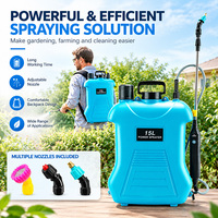 Pulvérisateur à dos électrique à batterie, pulvérisateur de jardin fonctionnant sur batterie, pulvérisateur de jardin pour les mauvaises herbes avec lance télescopique et 3 buses