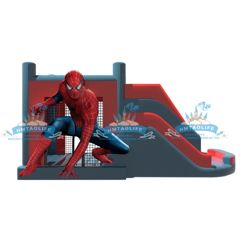 Spiderman supereroe buttafuori scivolo Combo gonfiabile castello gonfiabile scivolo per bambini che rimbalzano castello di salto intrattenimento all'aperto