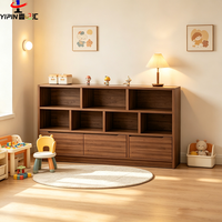 Bibliothèque basse en bois personnalisée avec étagères ouvertes et tiroirs, meuble de rangement moderne pour salon, chambre et bureau