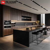 Ensemble de meubles de cuisine modernes en aluminium complet PA pour projets résidentiels, hôteliers et d'appartements