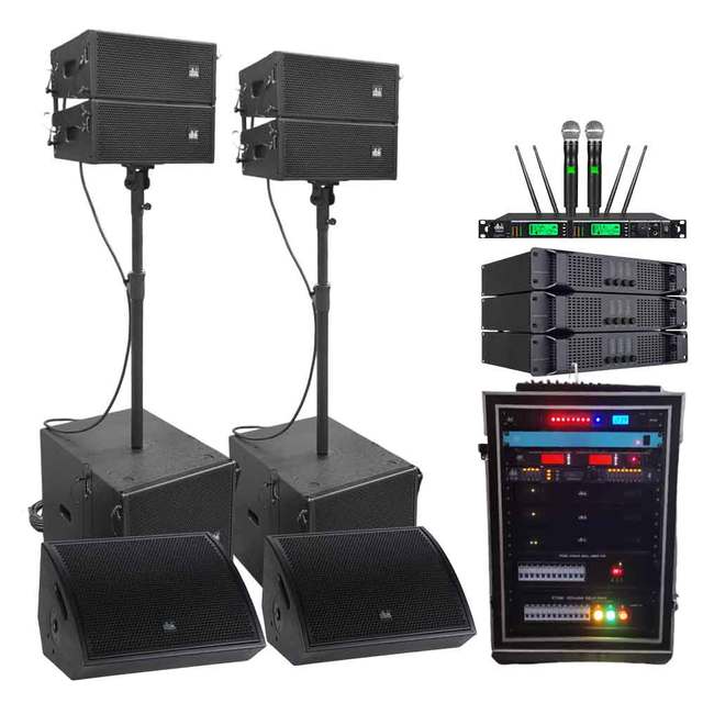 Wholesale Dual 5 Inch Full Range Line Arrat Speaker with 15 Inch Subwoofer Active PA Speaker System for Concert Party