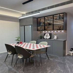 Buffet en bois avec réfrigérateur intégré sous l'armoire, meuble de rangement pour salle à manger - Product Image 5