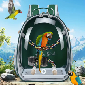 Bolsa para pájaros, bolsa para loros, mochila para salir, jaula transparente para pájaros, porosa, transpirable, almacenamiento portátil, avión, piel de tigre Fénix negro - Product Image 1