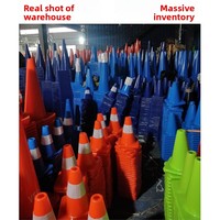 Cône de signalisation routière carré réfléchissant en PVC 70 cm, barrière en caoutchouc 30 cm, tube de signalisation en plastique, équipement de circulation