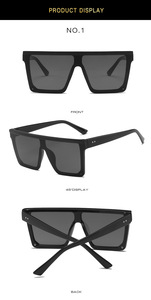 Lmamba 1870 New square <b>Large</b> <b>Frame</b> One-piece Famous Brands Luxury Retro Fashion Sunglasses with Sunshade Trend - Product Image 3