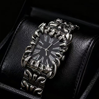 Montre à quartz en alliage de style gothique Y2K rétro avec design griffe d'albâtre pour hommes et femmes, tendance européenne et américaine
