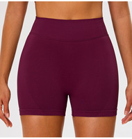 Shorts de yoga sans couture taille haute pour femmes, grande taille, personnalisés, avec compression et effet froncé, respirants, pour la course et le fitness