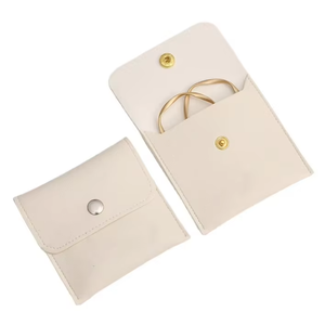 Eco friendly Pu Leather Jewelry Packaging Pouch Envelope Jewel Display Protection Bag Free Sample <b>Storage</b> Earring Necklace Pouch - Product Image 2