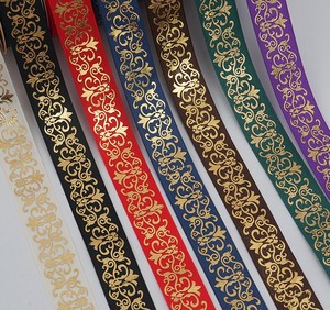 Nuevo Producto: Cinta de 1 Pulgada con Estampado en Caliente de Color, Diseño de Enredadera, Color Brillante, Decoración Floral, Cinta para Envolver Cajas de Regalo - Product Image 3