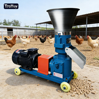 Máquina de Pellets de Alimentación Plana de 3-4.5kw para Ganado, Aves de Corral, Pollo, Pescado, Granuladora de Alimentos para Animales