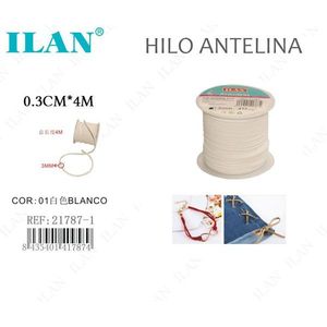 Filo Antelina ILAN 0,3 cm x 4 m bianco per artigianato e creazione di gioielli - Product Image 1