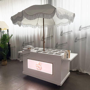 Carrito de Dulces Móvil Personalizado, Carrito de Comida Metálico, Carrito de Barra de Dulces con Caja de Luz LED con Logotipo - Product Image 5