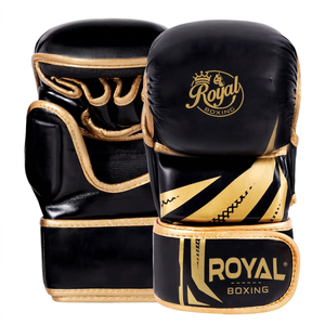 Gants de boxe professionnels en cuir PU avec logo personnalisé, pour Sanda, Muay Thai, avec fermeture à demi-doigts, gants MMA - Product Image 1