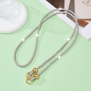Cinturino per <span class=keywords><strong>Telefono</strong></span> con Cristalli Glitterati e Strass, Laccetto Bling per Cellulare, Cordino a <span class=keywords><strong>Tracolla</strong></span> per Smartphone - Product Image 2