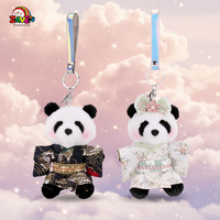 Peluche personnalisée Zaves, poupée panda de 4,75 pouces, porte-clés avec kimono noir et blanc, couple de pandas, fabricant de jouets en peluche