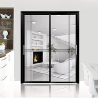 Fenêtre et porte coulissantes en aluminium avec double vitrage et isolation thermique pour salle à manger et salon